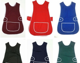 Women's Tabard Apron with Pockets - Durable, Easy-Clean Fabric for Café, Bar & Restaurant Staff - Perfect Cleaner's Gift