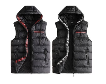 Mens ICON2 Hood Hooded Gilet Lined Bodywarmer Outdoor Padded Jacket Size S-2XL