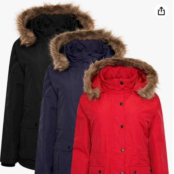 Manteaux d'hiver softshell pour femmes : mi-longs, déperlants, à capuche, avec poches intérieures pour femmes de tailles 10-24