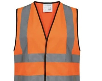 Bright Yellow Orange Work Workers Safety Vest Clothing High Visibility Wear
