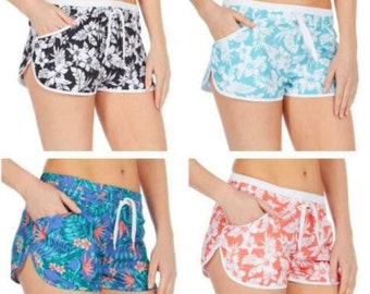 GePrint Womens Flower Pattern Beach Shorts Quick Dry Swim Trunks with Pockets GePrint Womens Flower Pattern Beach Shorts Quick Dry Swim Trunks with Pockets