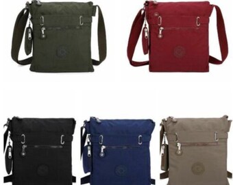 Womens Girls Nylon Multi Pocket Bag Cross Body Shoulder Ladies Handbag