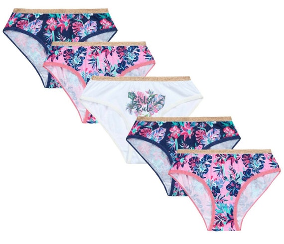 Girls Printed Knickers Briefs Underwear Set of 5