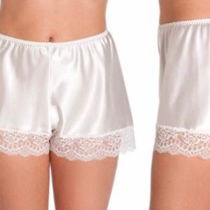 Ladies Satin French Brief Knickers Lingerie Underwear Nightwear size 12 to 22 Ivory