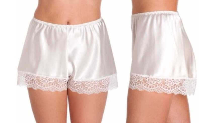 Ladies Satin French Brief Knickers Lingerie Underwear Nightwear size 12 to 22 Ivory