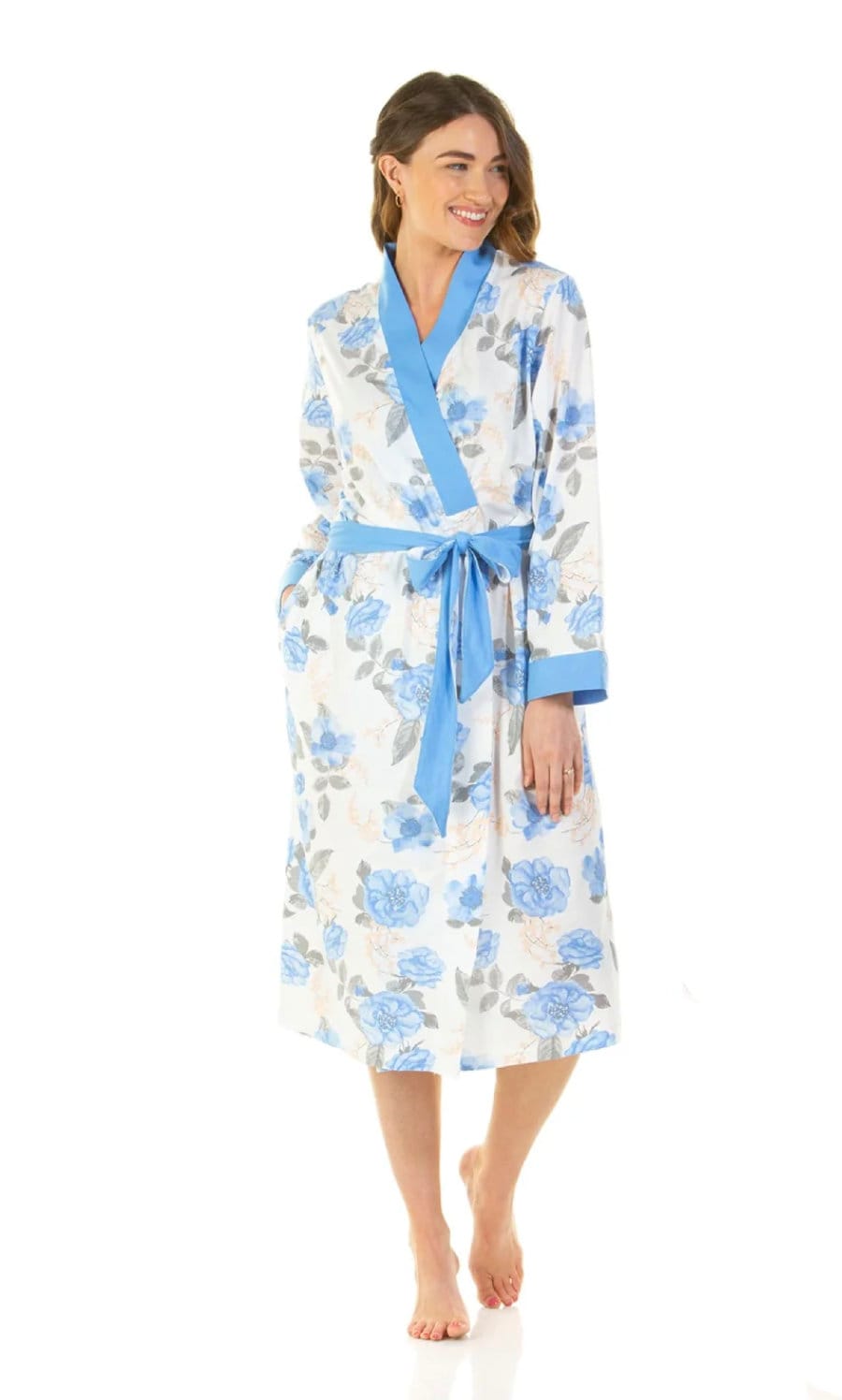 Ladies Summer Dressing Gown, Lightweight Bath Robes for Women, Cotton
