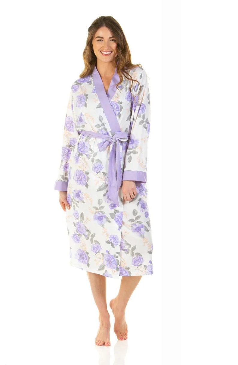 Ladies Summer Dressing Gown, Lightweight Bath Robes for Women, Cotton