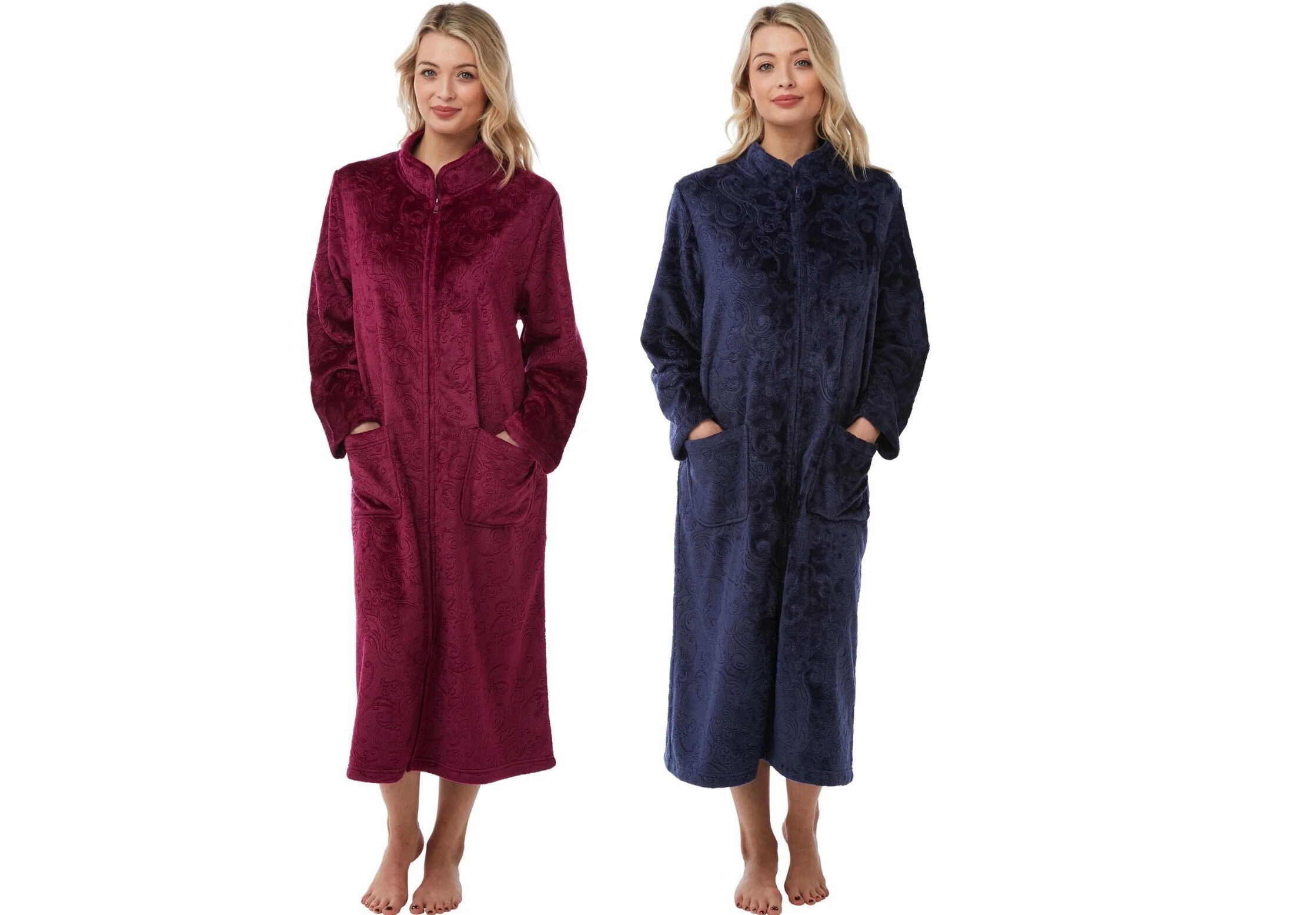Full length zip hot sale up dressing gown