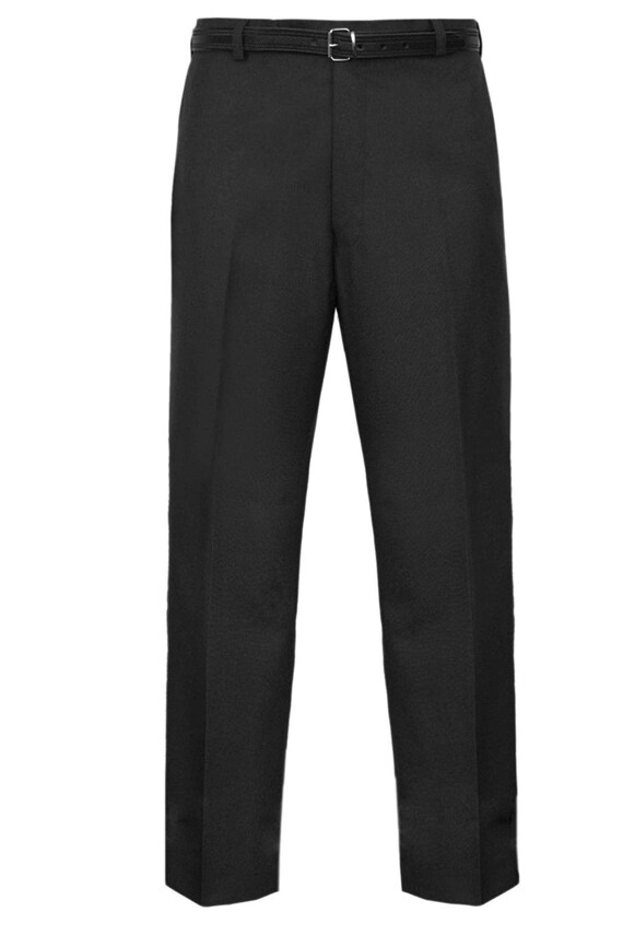 Men Pleated Linen Pants Classic Casual Business Straight Leg Dress Trousers  