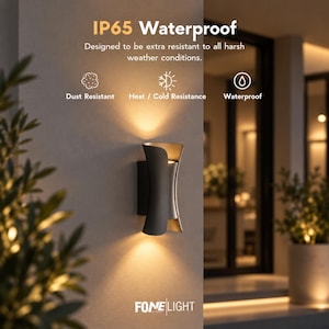 FoneLight Butterfly 22 cm antracitfärgad LED-vägglampa för utomhusbruk, 14W, IP65, 3000K varmvit, vägglampa i aluminium för utomhusbruk