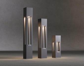 Borne d'éclairage extérieure moderne à LED - Lampe décorative pour allée et paysage en aluminium IP65 étanche - FoneLight AKA010