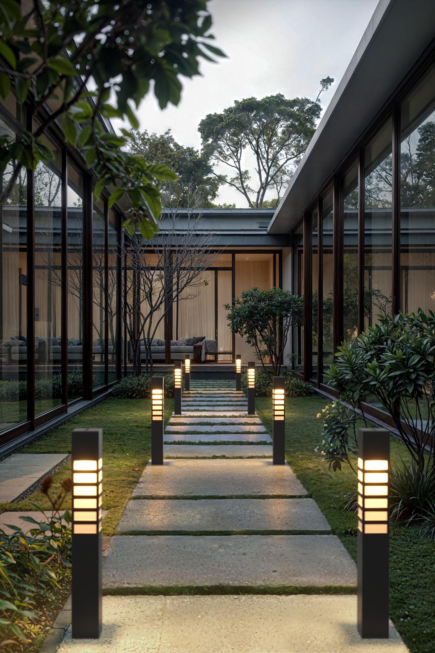 Decorative 75cm Outdoor LED Bollard Light – Waterproof Wired Garden /  Pathway Driveway Post Lamp (29.5\, image size:1500x2250