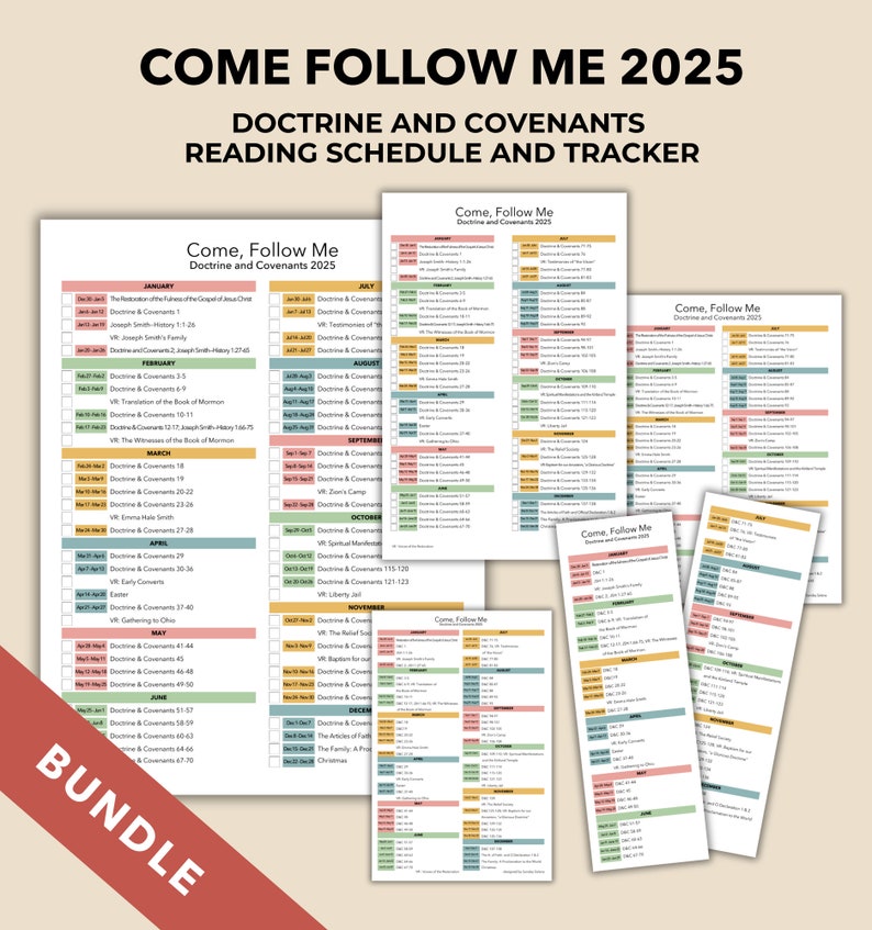 2025 Come Follow Me Printable Reading Schedule and Tracker Doctrine and