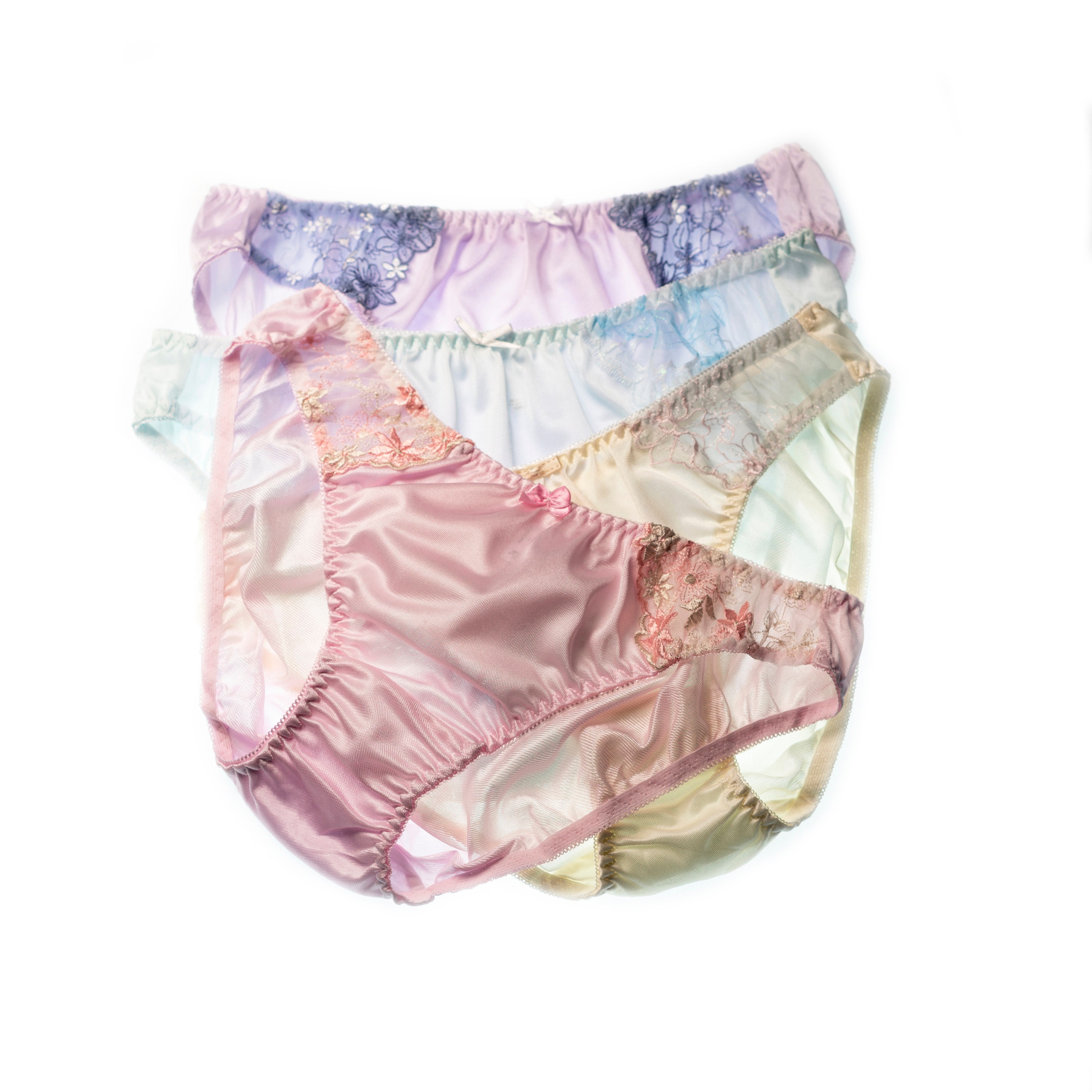 Size LLL vintage style women underwear nylon panties soft briefs pastel  thailand