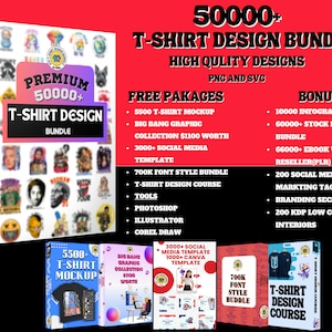 50,000 T-shirt design bundle and free RESOURCE