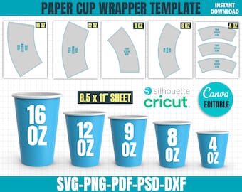 8 Oz Tumbler Template - Etsy