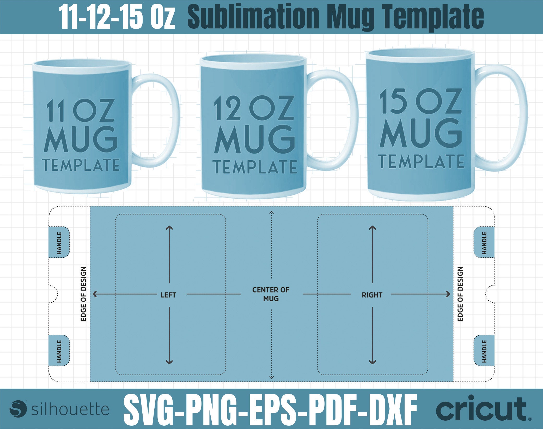Baseball Coffee Mug Sublimation Templates 11 & 15 Oz Mug 