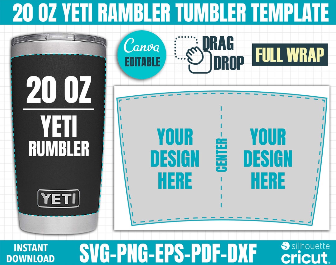 YETI RAMBLER 14 oz MUG tumbler template Full wrap