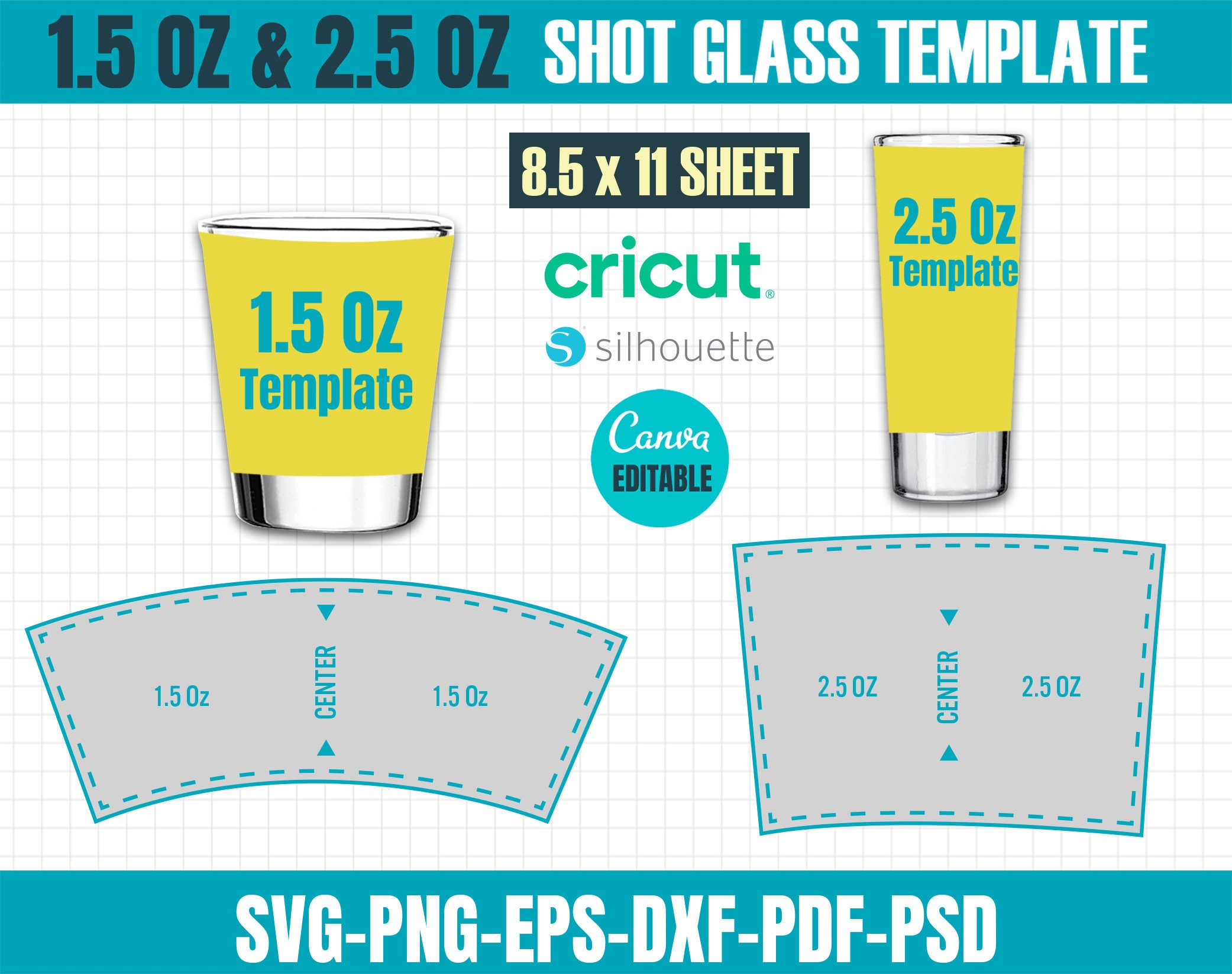 Shot Glass 1.5 oz for Sublimation (2PK and 4PK) – The Blanks Spot