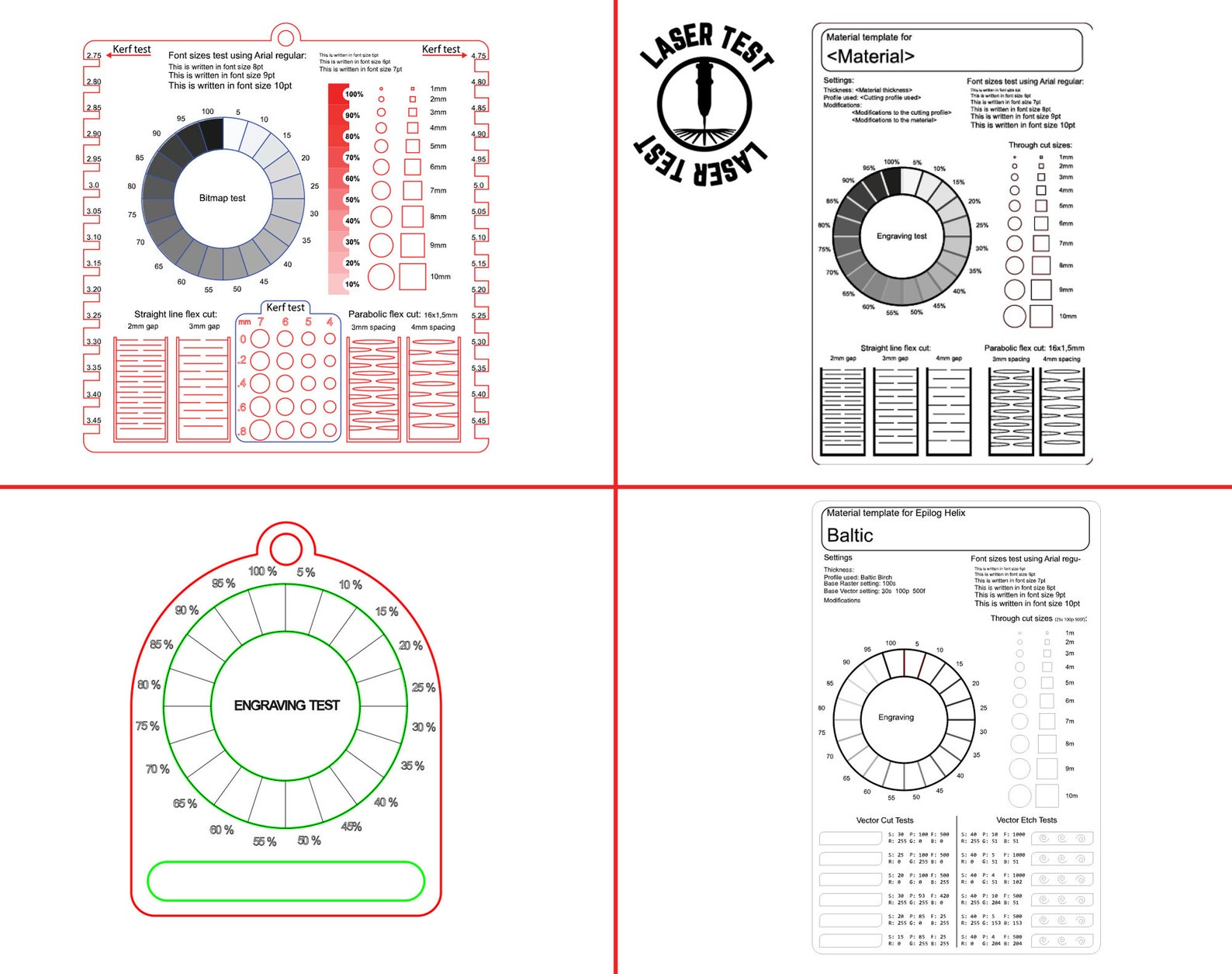 Laser Cut Engrave Test File Laser Cut Test File Svg Laser Etsy