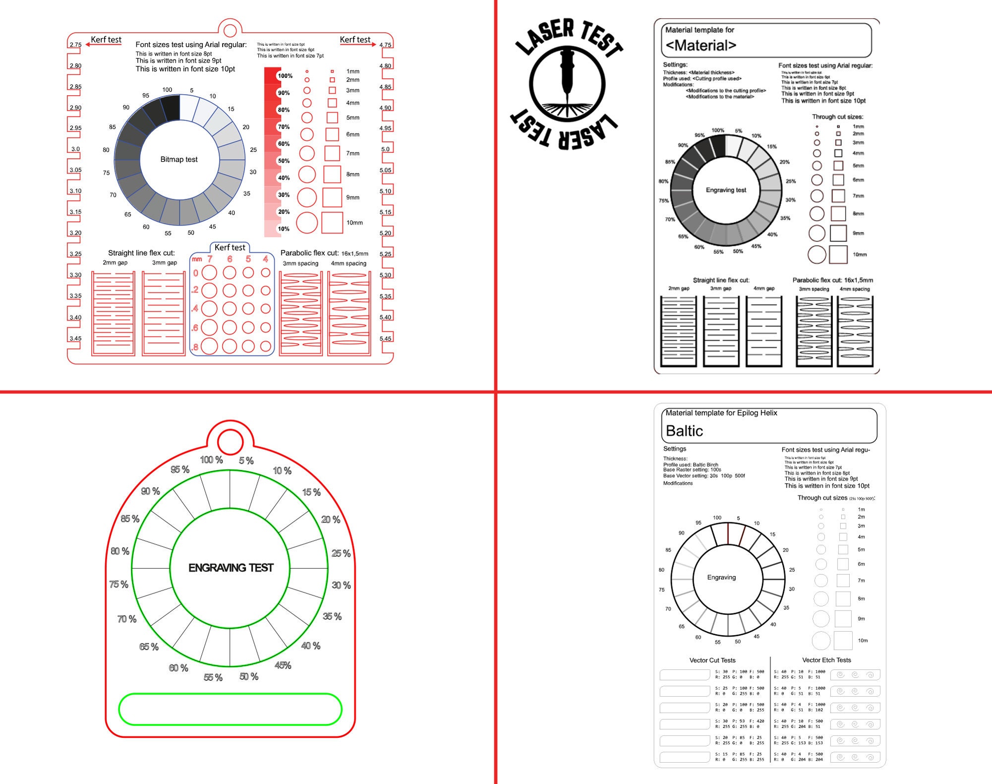 Laser Cut Engrave Test File Laser Cut Test File Svg Laser Etsy
