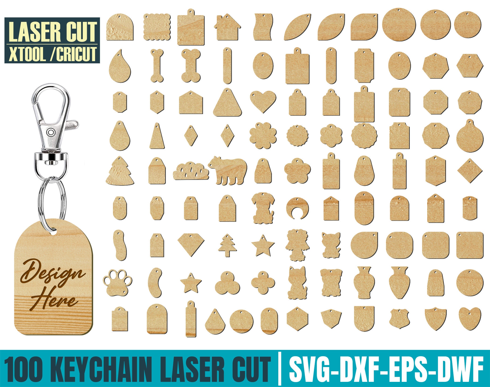 Keychain Design Laser Cut Files Keychain Svg Bundle Keychain Etsy