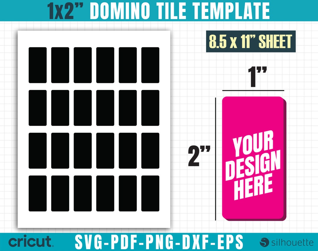 Domino Tile Template Svg, Round Corner Domino Tile Template, Blank