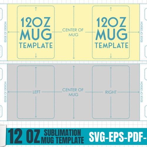 12oz Mug Template Sublimation Svg 12 Oz Full Wrap Mug Etsy