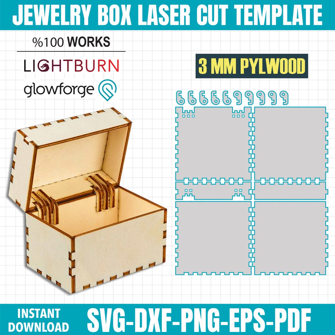 Jewelry Box Template Svg, Jewelry Box Svg, Laser Cut Box, Jewelry Box