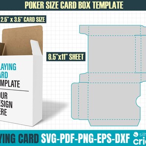 Playing Card Box Template Svg Box Svg Box Template Svg Gift - Etsy Canada