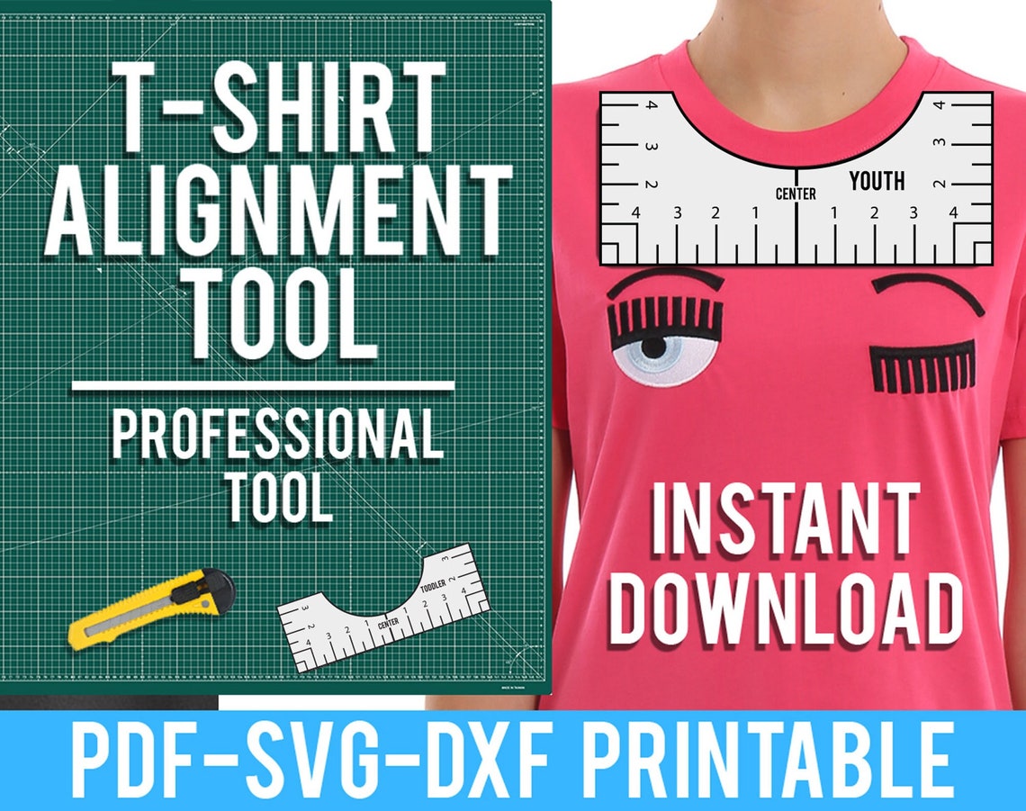Tshirt Alignment Tool Printable PDF Svg Dxf Shirt Alignment Etsy