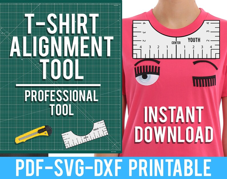 Tshirt Alignment Tool Printable PDF Svg Dxf Shirt Alignment Etsy