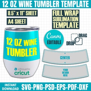 12oz mini tumbler sublimation template