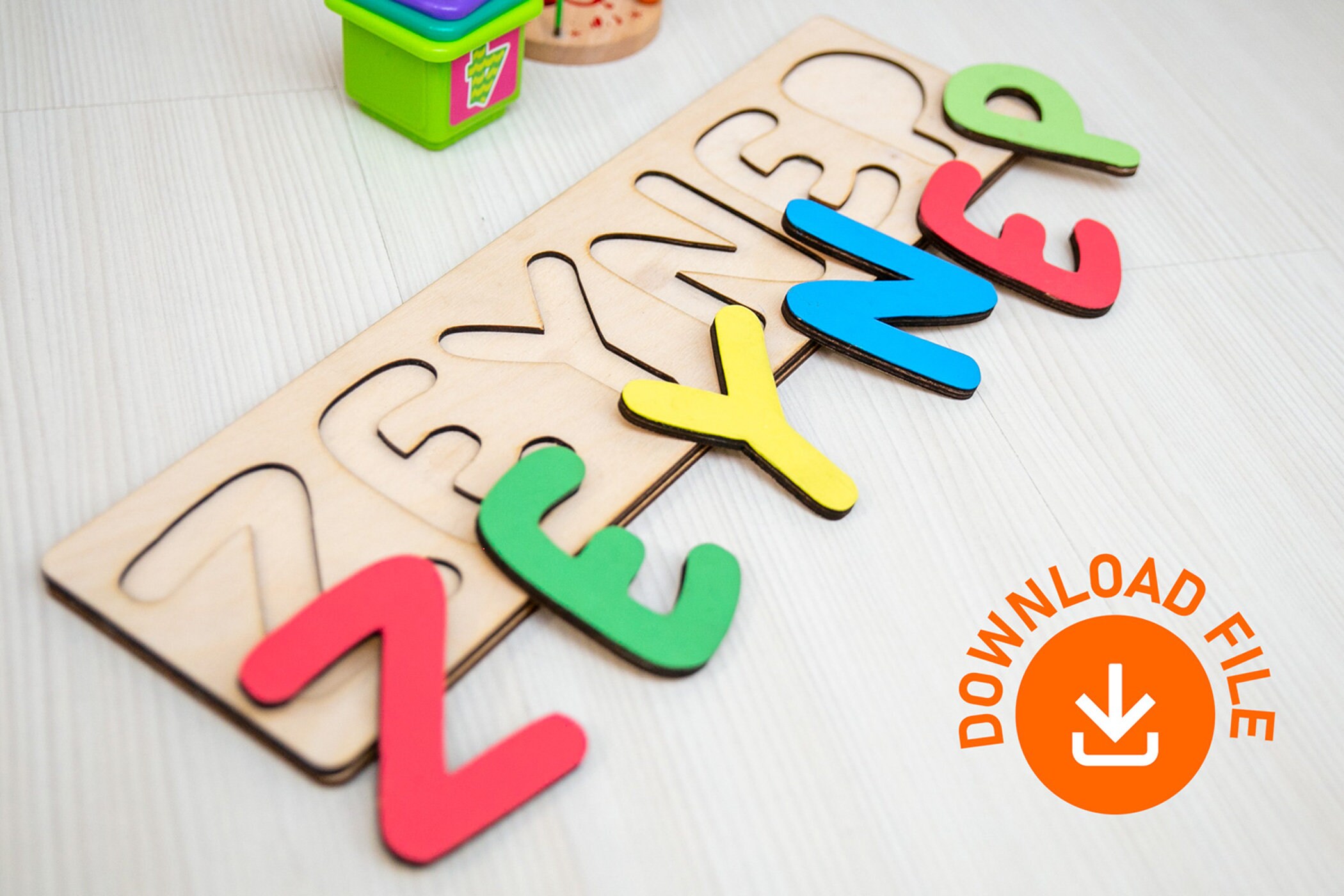 Name Puzzle Template Svg Personalized Name Wood Puzzle Svg Etsy