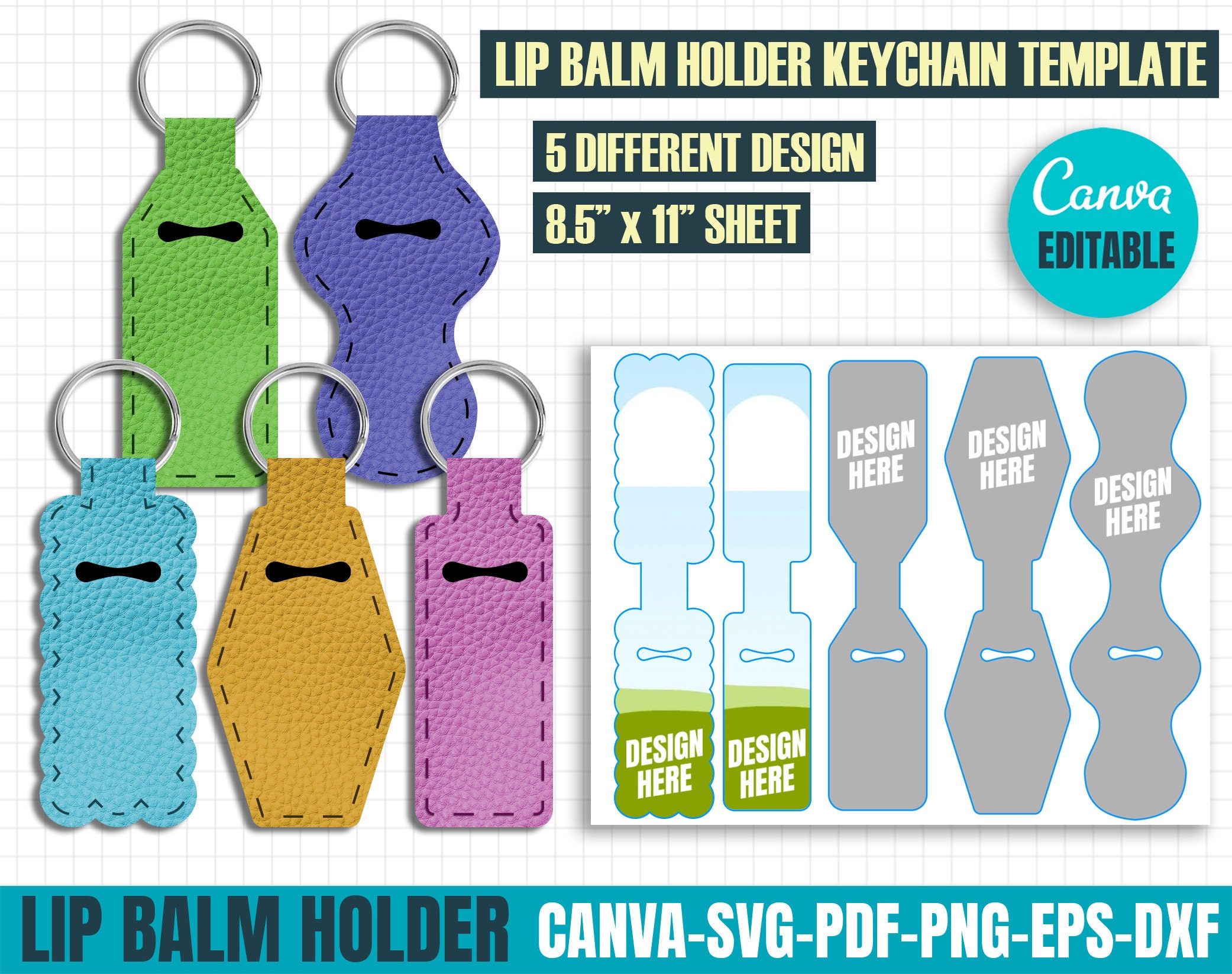 10PC Bulk Blank Sublimation Chapstick Holder Neoprene Lip Balm Keyring  Holder Customize DIY Lipstick Holder Keychain