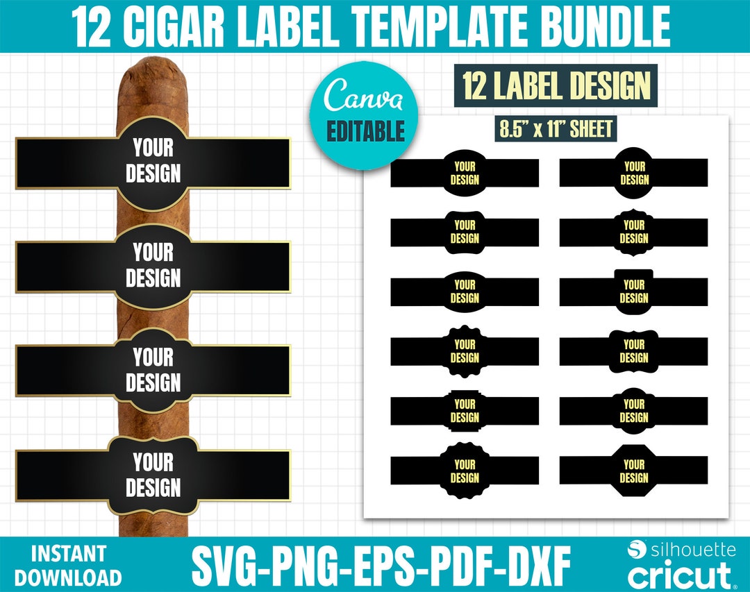 Cigar Label Template, Cigar Label Template Bundle, Cigar Wrapper Cigar Label Template, Cigar Label Template Bundle, Cigar Wrapper