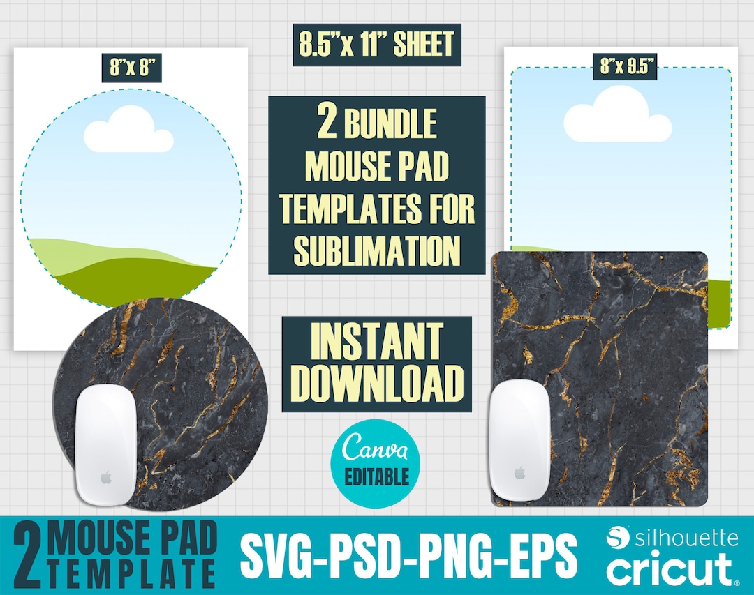 Mouse Pad Template CANVA Edit, Mouse Pad Svg, Mouse Pad Sublimation