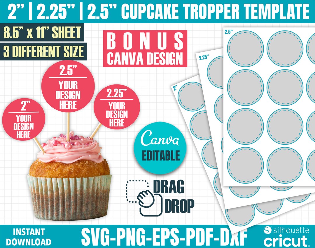 Cupcake Troppers Template, Cupcake Troppers Svg, Cupcake Canva Template, Cupcake Printable ...