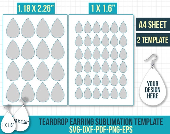 Sublimation Teardrop Earring Template Free Sublimation Teardrop Earring Template Free