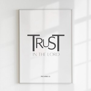 Proverbs 3:5 Trust In The Lord With All Your  Wall Art | Bible Verse Wall Art Printable | Modern Christian Wall Decor | Scripture Wall Art