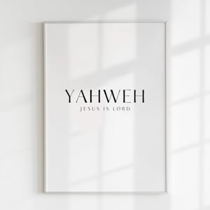Yahweh Christian Wall Art Print | YHWH Wall Art | Black And White Christian Art Print | Bible Verse Art | Scripture Art | Modern Home Decor