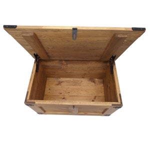 Table de coffre en bois avec couvercle, coffre de rangement, table basse, coffre de jardin, coffre au trésor, coffre à jouets, image 6