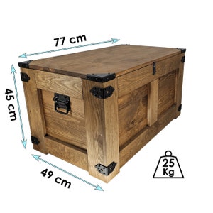 Wooden chest table with lid, storage chest, cofee table, garden box, treasure chest, toy chest, zdjęcie 2