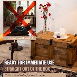 Wooden Chest Table With Lid, Storage Chest, Coffee Table, Garden Box ...