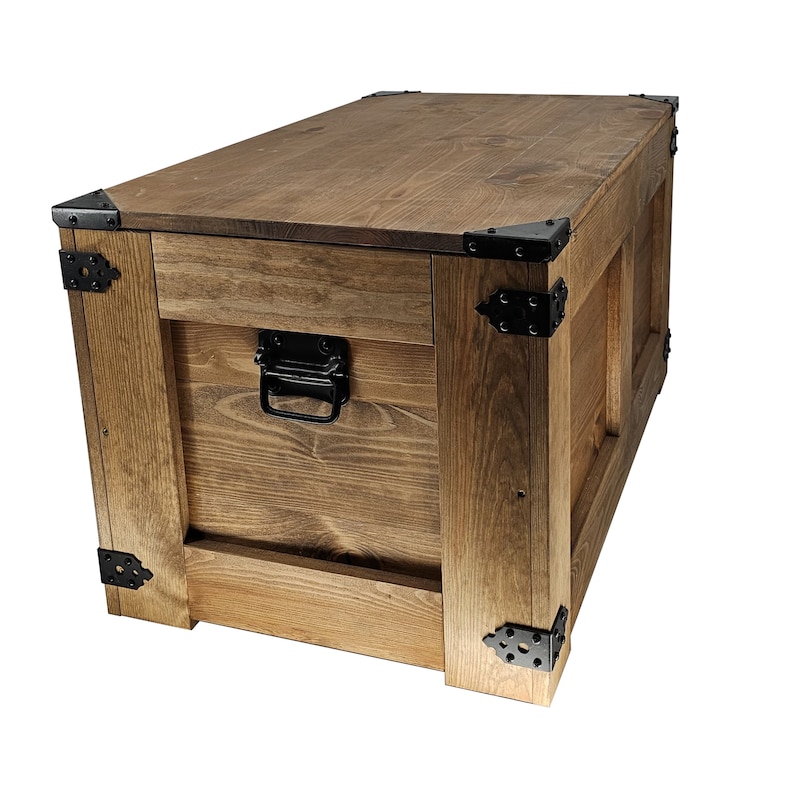 Wooden chest table with lid, storage chest, cofee table, garden box, treasure chest, toy chest, zdjęcie 7