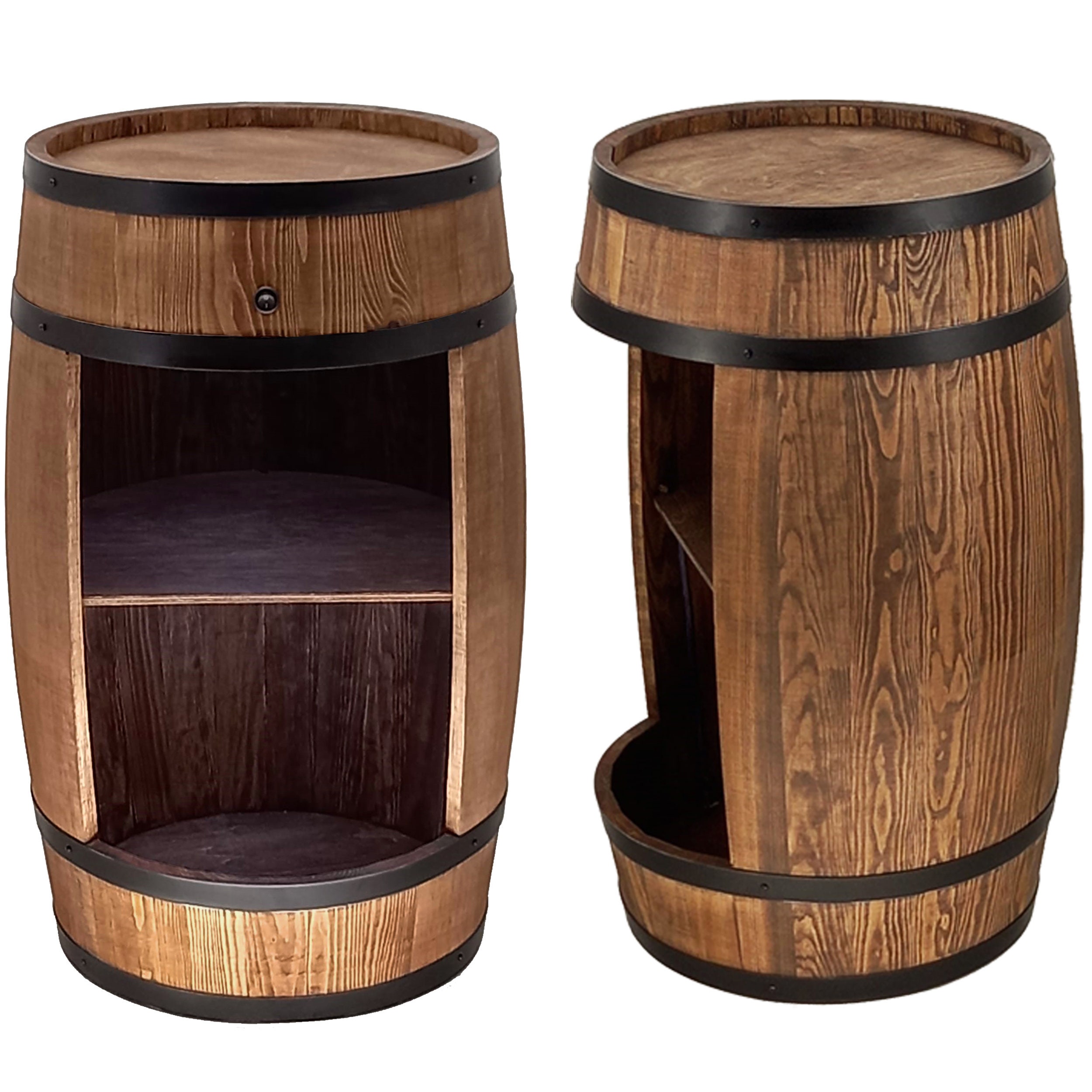 Wooden Barrel Cabinet With LED Wine Rack With Shelf Color - Etsy