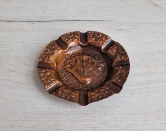 Beautiful Handmade Vintage Copper Ashtray Bulgaria 1960s-1970s