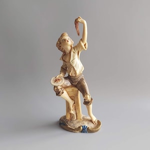Vintage Fontanini Simonetti Boy Eating Spaghetti Figurine 723, Collectible Statuette Depose Italy