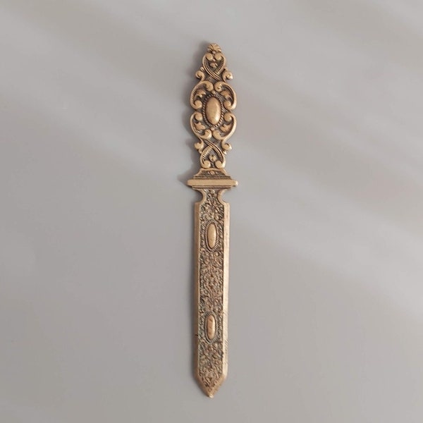 Vintage Bronze/Brass Unique Letter Opener, Collectible Paper Knife