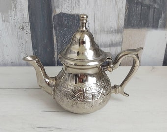 Vintage Silver Plated Moroccan Teapot Marked